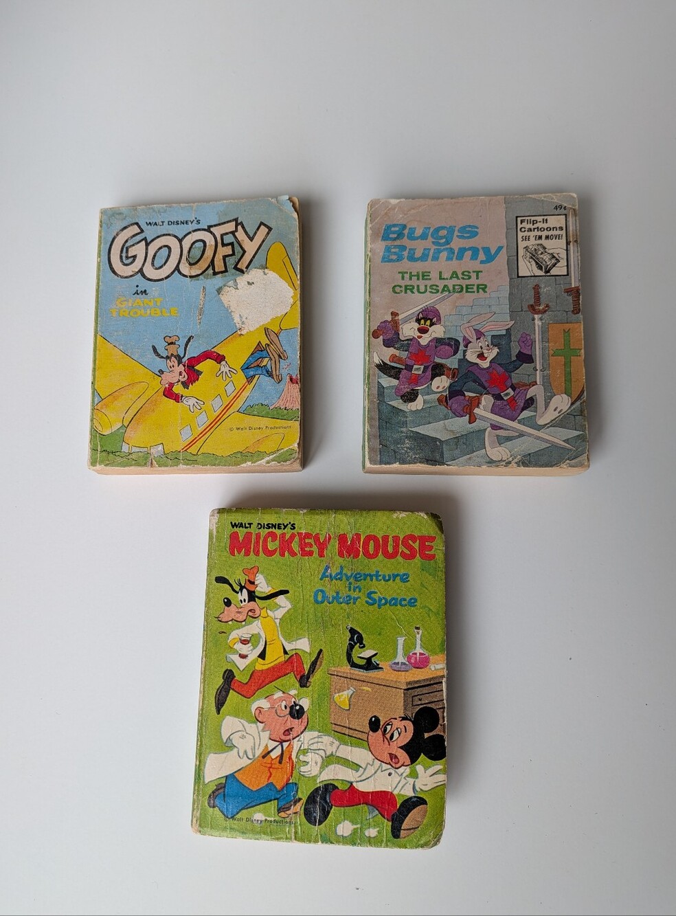 Big Little Book Lot of 3 Goofy, Mickey Mouse, Bugs Bunny